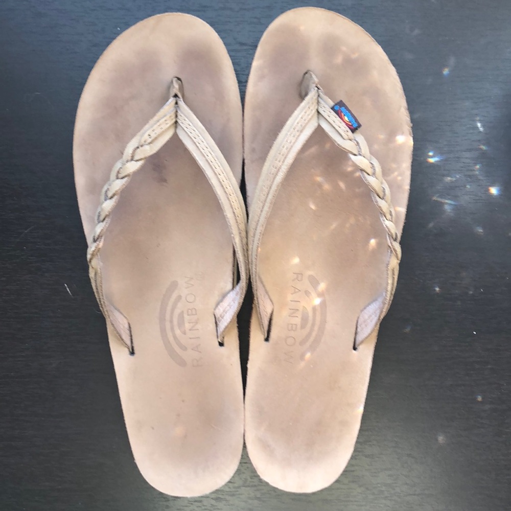 WORN ONCE Rainbow Flip Flops!